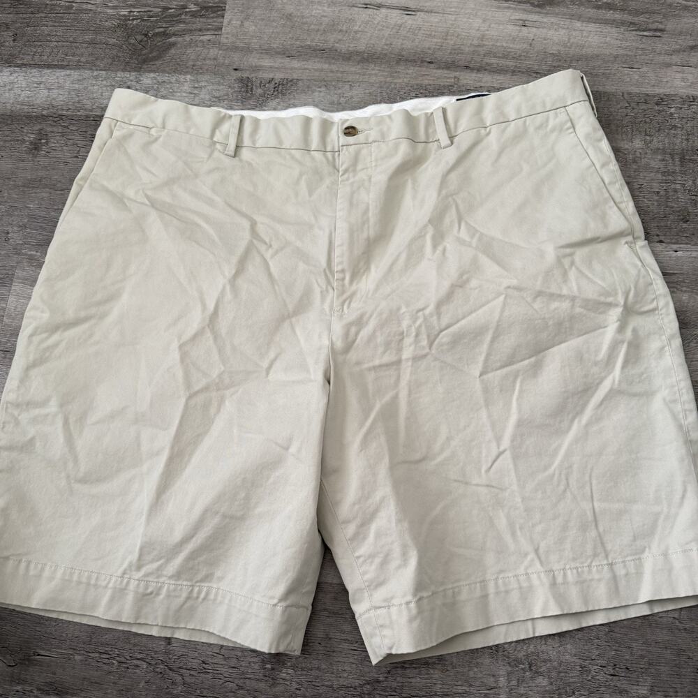POLO Ralph Lauren Shorts Mens 42 Beige Stretch Classic Fit Flat Front 9" Inseam